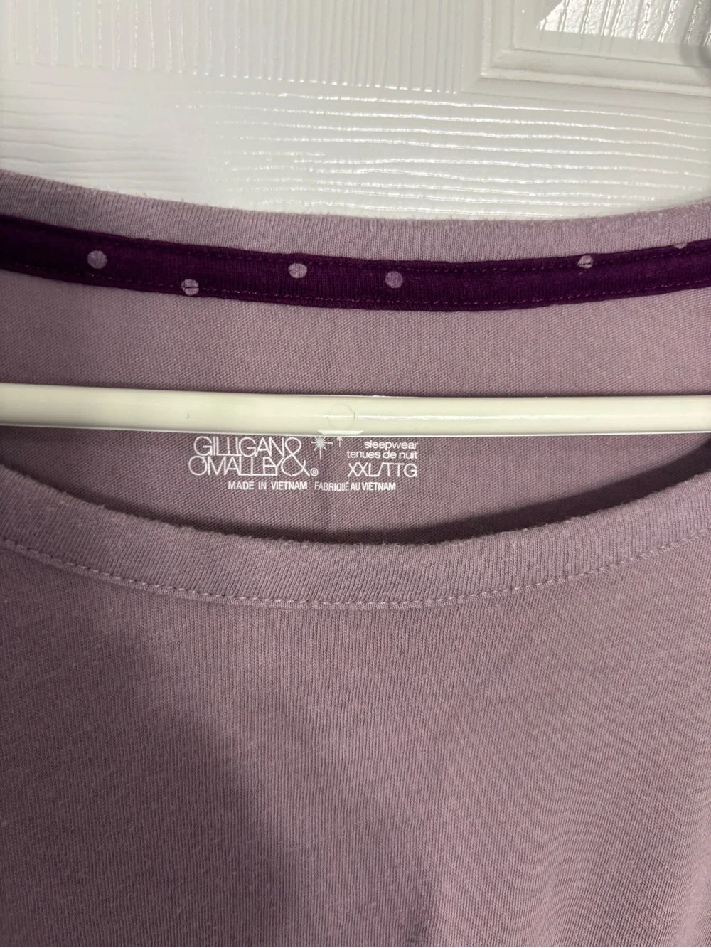 Women's Lavender long sleeve & Plum Polka Dot pajama pants set